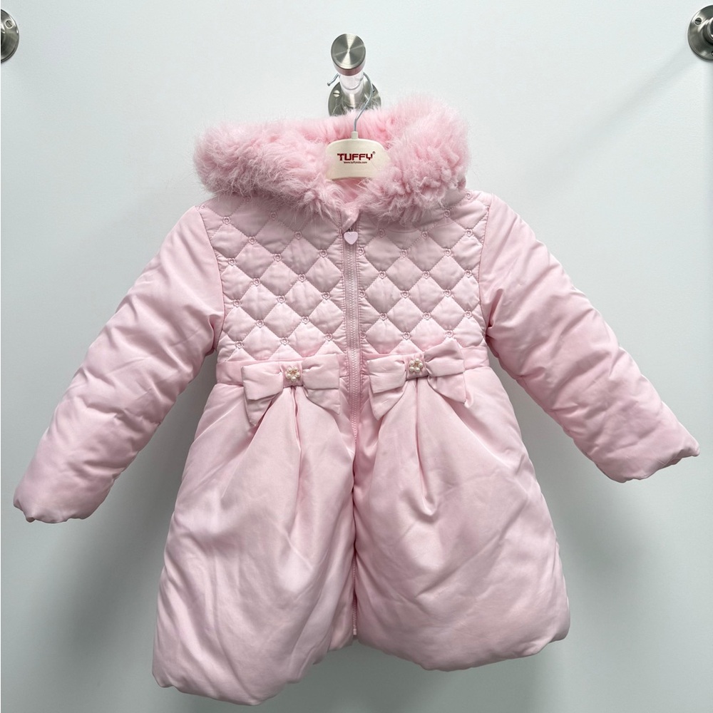 Pink Quilted Kids Puffer Coat